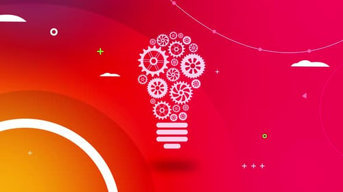 Mechanical Infographic Bulb Red