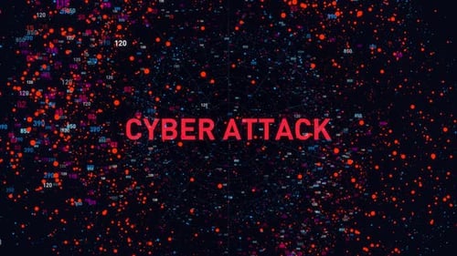 Futuristic Cyber Attack Text Reveal with Digital Particles