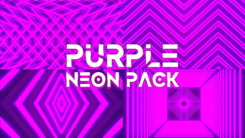 Vibrant Neon Geometric Tunnel Patterns Loop Background