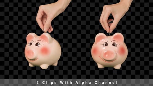 Saving Money In Piggy Bank