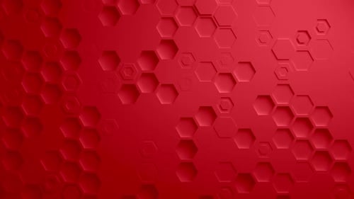 Red Abstract Hexagon Geometric Surface Seamless Loop UHD