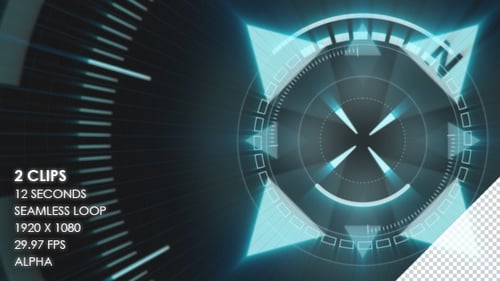 Elementos circulares HUD - 2 clips