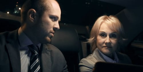 Geschäftsleute im Taxi