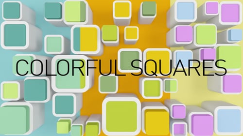 Abstract 3D Geometric Squares Popping Up Animation