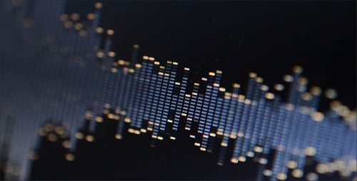 Macro Shot of Audio Waveform Equalizer Display