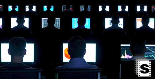 Trabalhadores com computadores