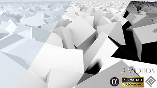 Animated White Geometric Cubes Dynamic Abstract Background Loop
