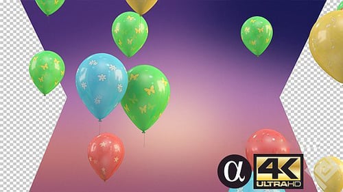 Rising Balloons with Signs