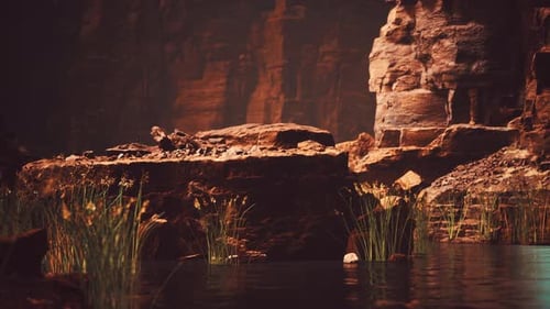 Colorado River Cuts Through Rock at Grand Canyon