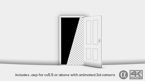 White Door Opening Reveal Transition Animation