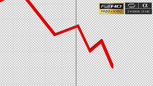 3D Diagram Red Line Down