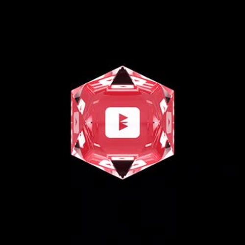 Animated Geometric 3D YouTube Logo Rotation