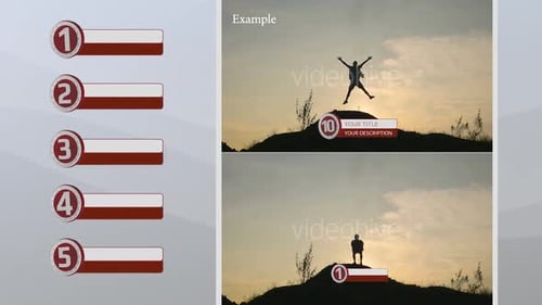 Numbered Lower Thirds Title and Description Reveal