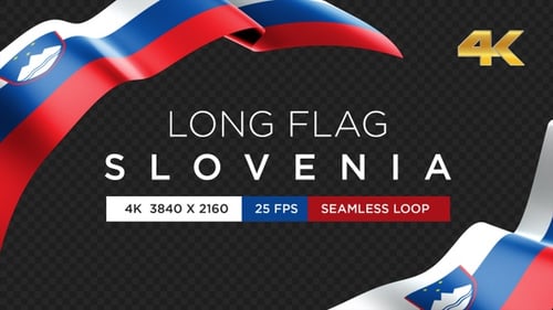 Dynamic Slovenia Flag Ribbon Lower Third Animation