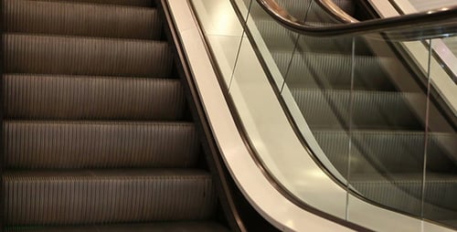 Modern Escalator Ascending in Indoor Urban Setting