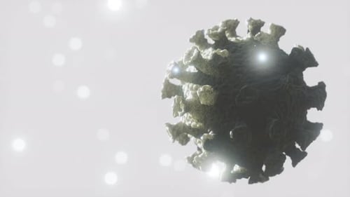 3D Render of Microscopic Virus Particle Rotation