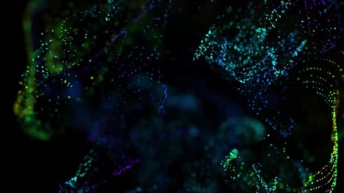 Particles green Color Background