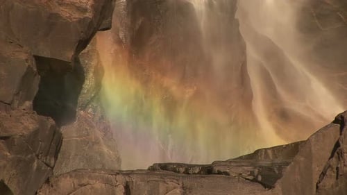 Rainbow At Bridal Veil Falls, Yosemite National Park