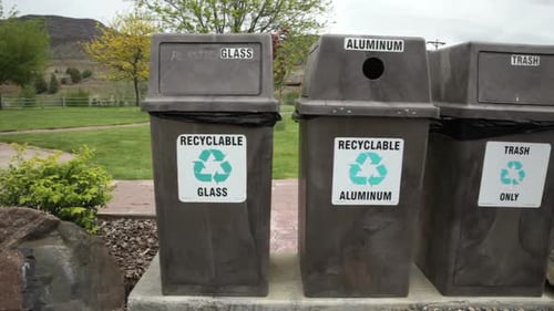 Refuse Containers for Recycling and Trash Disposal