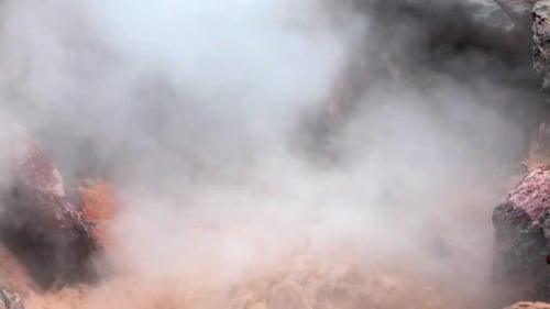 Mud Pool Boiling in a Geothermal Area