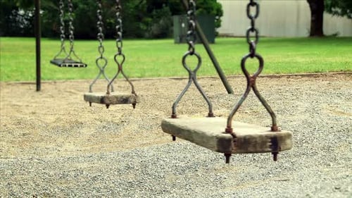 Swingset Sitting Empty in the Park