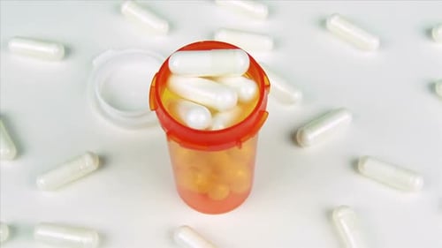 Medication Bottle With Pills