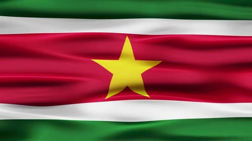 Waving Flag of Suriname Seamless Loop Animation