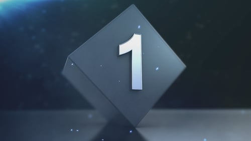 Animated 3D Countdown with Elegant Numbers