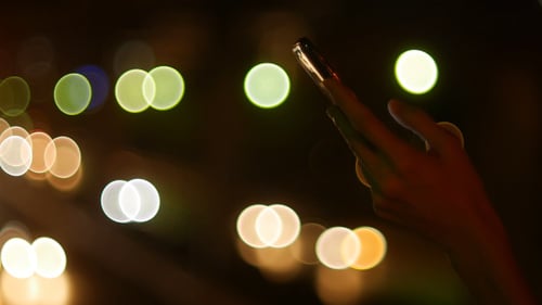 Use Smartphone At The Side Of Road