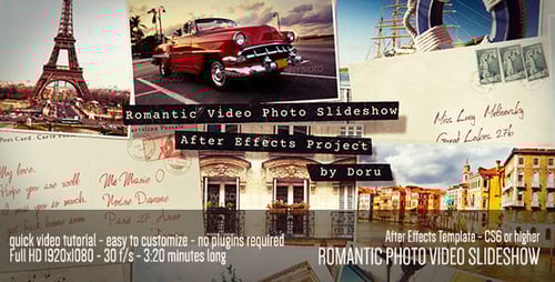 Romantic Memory Photo Slideshow with Vintage Page Turns