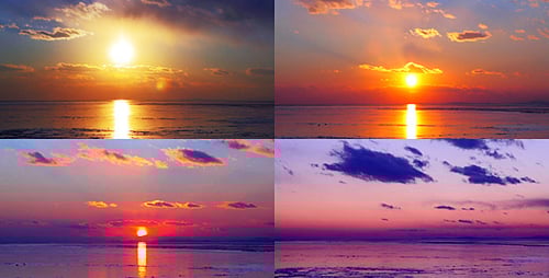 Sunset Over the Frozen Sea (3 view)