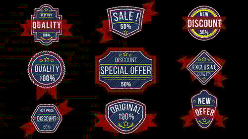 Hand Drawn Labels and Ribbons