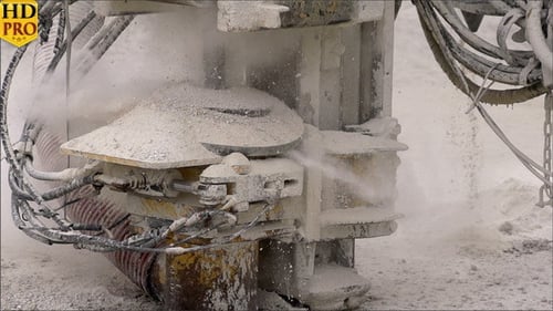 A Machine Drilling on Ground