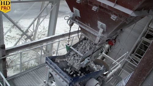Industrial Rock Sorting Machine at a Construction Materials Site