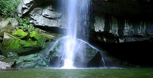 Scenic Waterfall Cascading into a Tranquil Pool