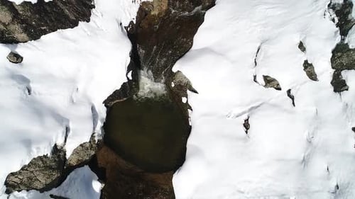 Stream among the snow.