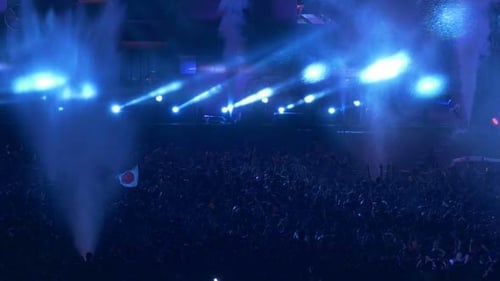 Huge Crowd Enjoys Music Concert at Night