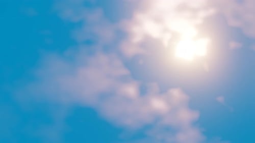 Gold Sun and Moving Clouds
