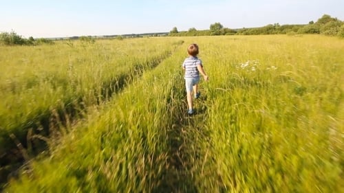 Boy Running In a Park Or Garden