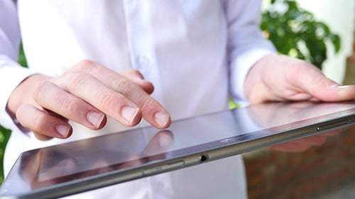 Male Hands With Tablet Computer
