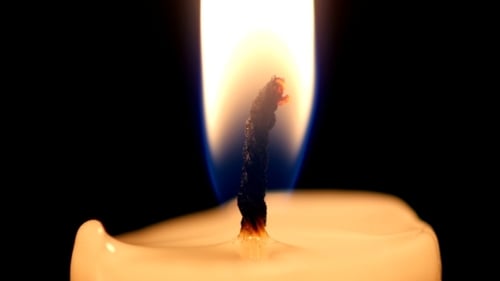 Candle Flame On Schwarz