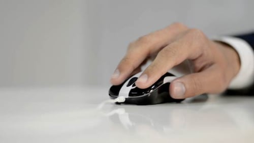 Man Using Mouse for Computer