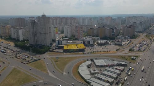 Cityscape View of Kyiv with Lots of Traffic in the Streets Eastern Europe