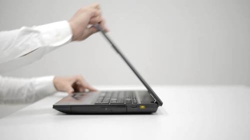 Opening Laptop