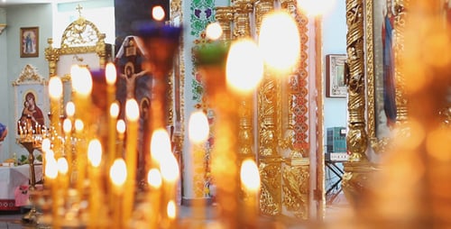 Church Candles in Church