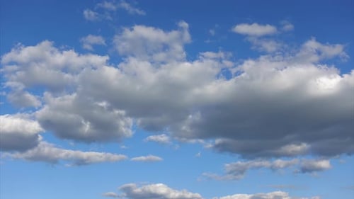 Time-lapse, Beautiful Clouds in the High Blue Sky. Clear Atmosphere Concept