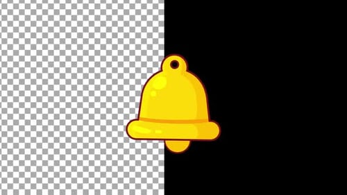 Golden Notification Bell Icon Loop Animation