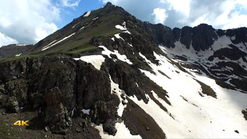 Aerial Snowy Rocky Mountain