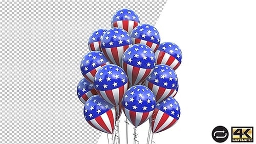 Floating American Flag Balloons for Patriotic Celebrations