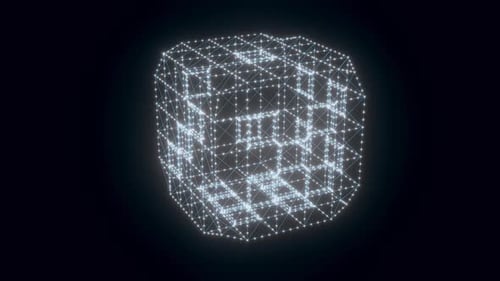 Rounded Dice Hologram Rotating 4k